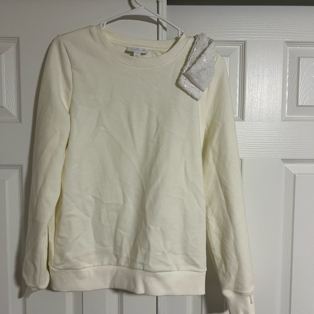 Charter Club Cream Pullover with Silver Accent